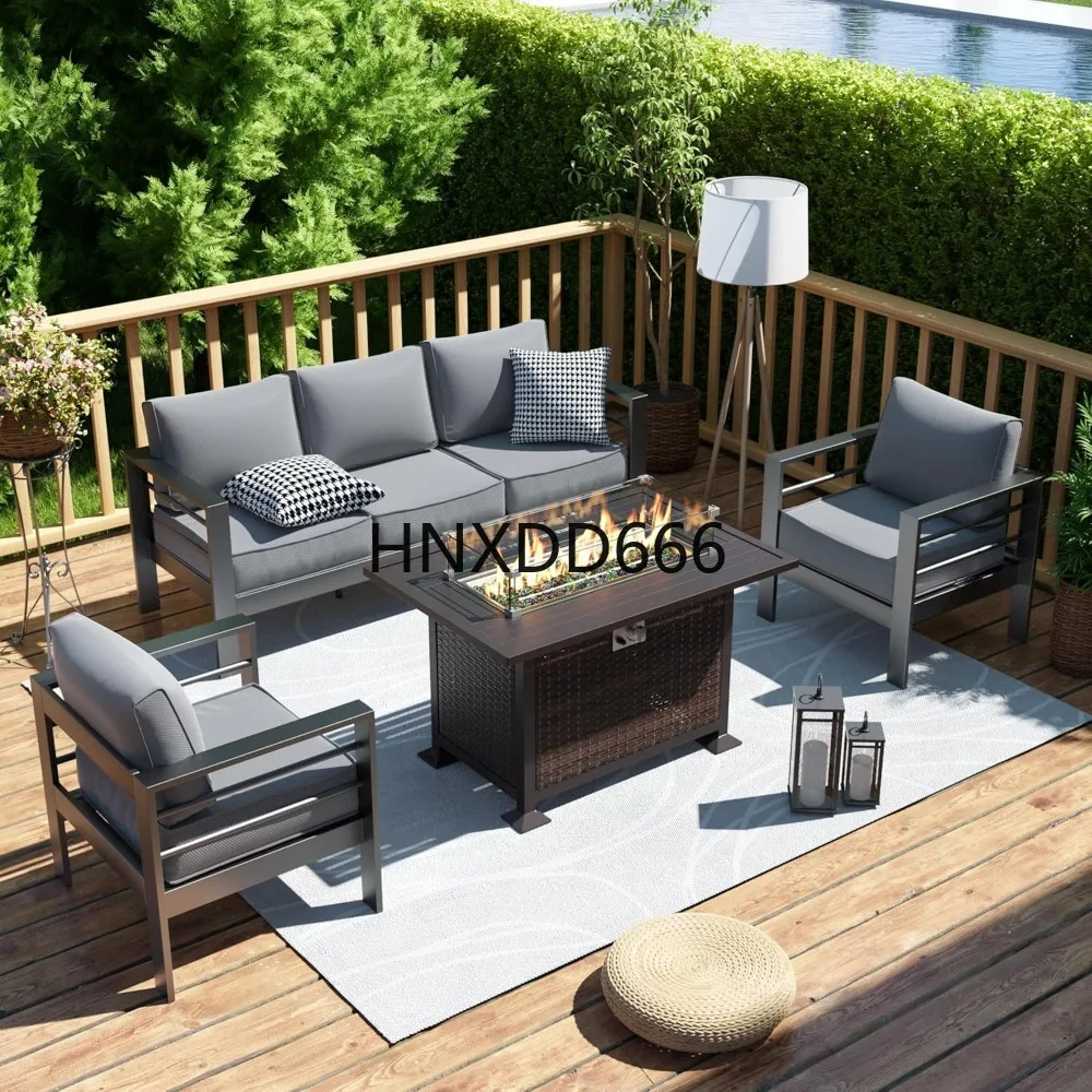 Outdoor Furniture Fire Pit Set - Patio Furniture Set with Fire Pit
