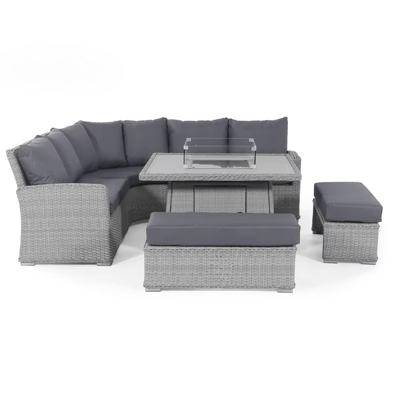 Outdoor Furniture Fire Pit Set - Garden Patio Sofa Set Waterproof 4