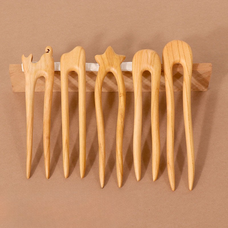 Outdoor Furniture Decor - Peach Wood U-shaped Hairpin Ancient Style