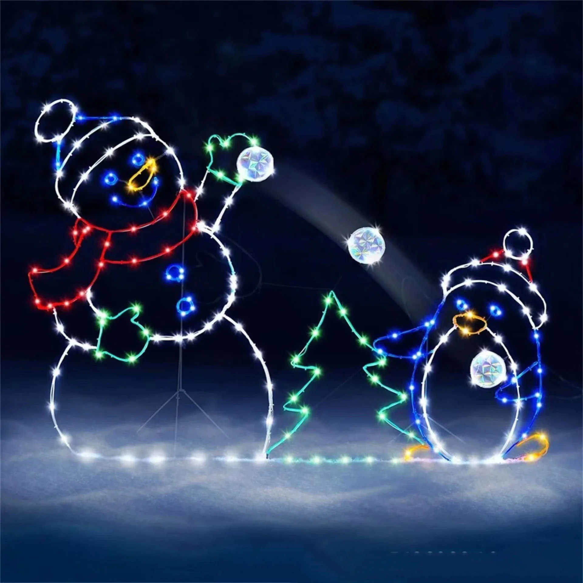 Animated Snowball Light LED Gl - Outdoor Furniture Decor 评论和价格