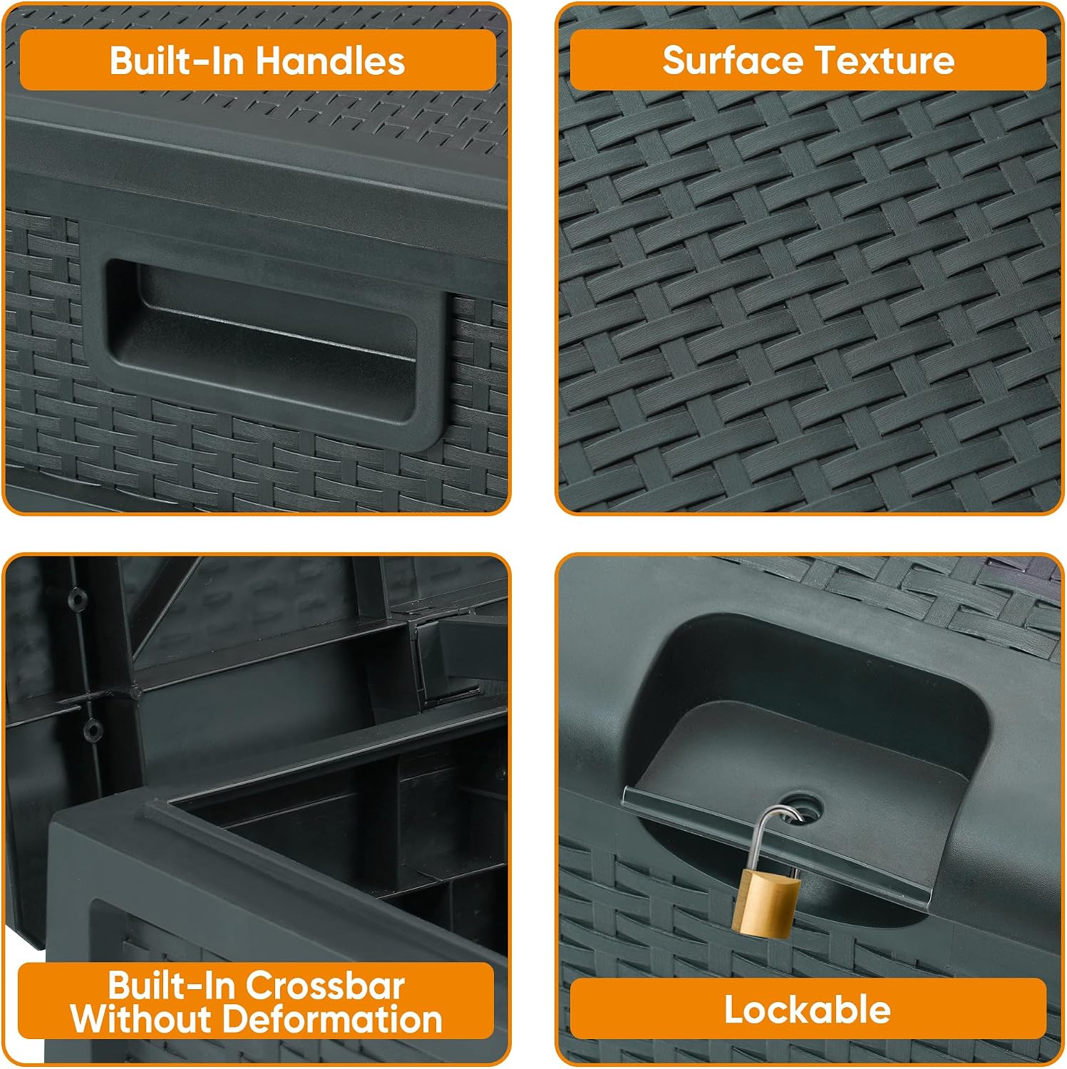100 Gallon Resin Deck Box Wate - Outdoor Furniture Resin 评论和价格