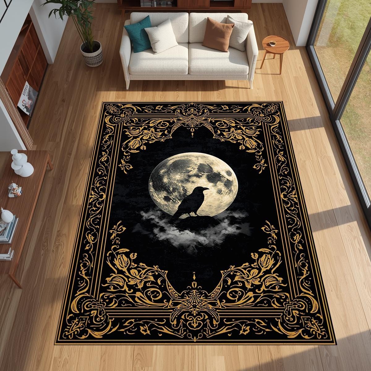 Gothic Golden Raven Full Moon  - Outdoor Furniture For Cafe 评论和价格