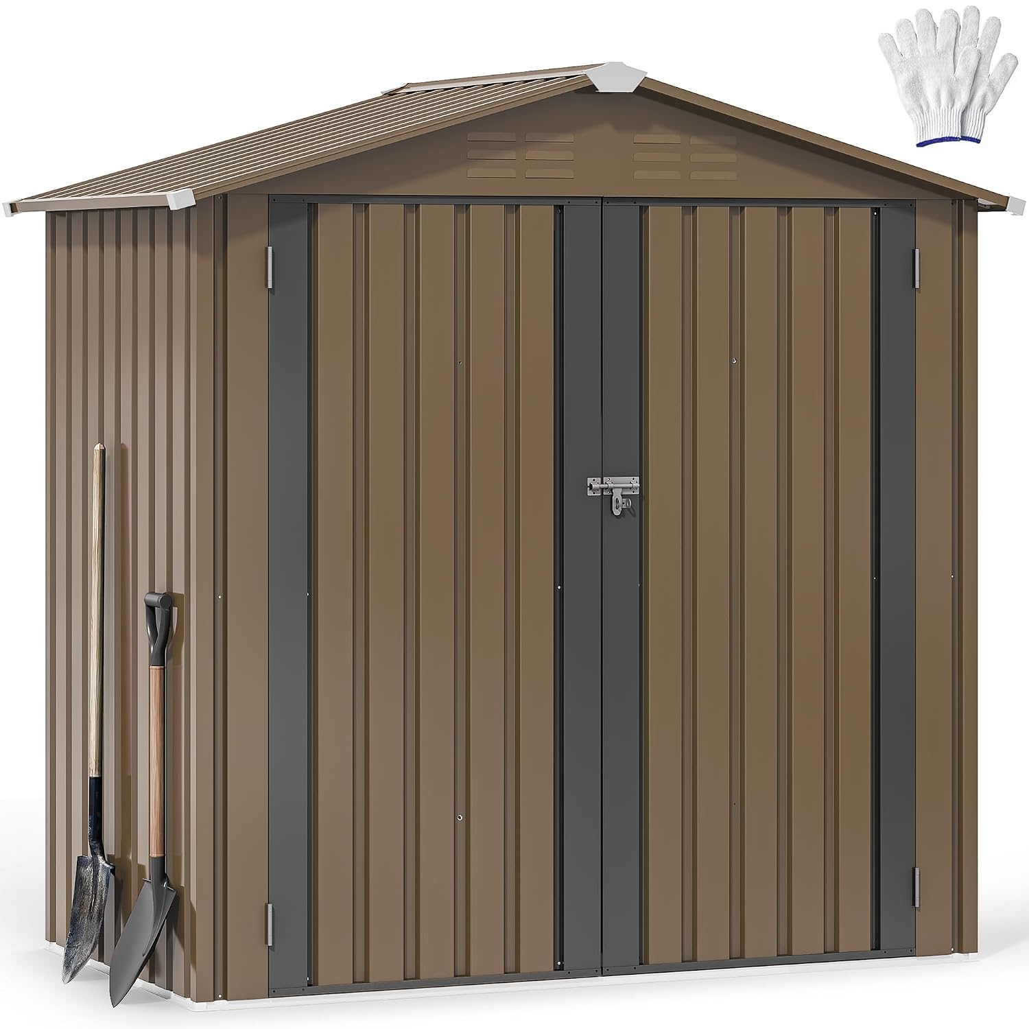 6x4ft Metal Outdoor Storage Sh - Outdoor Furniture Heavy 评论和价格