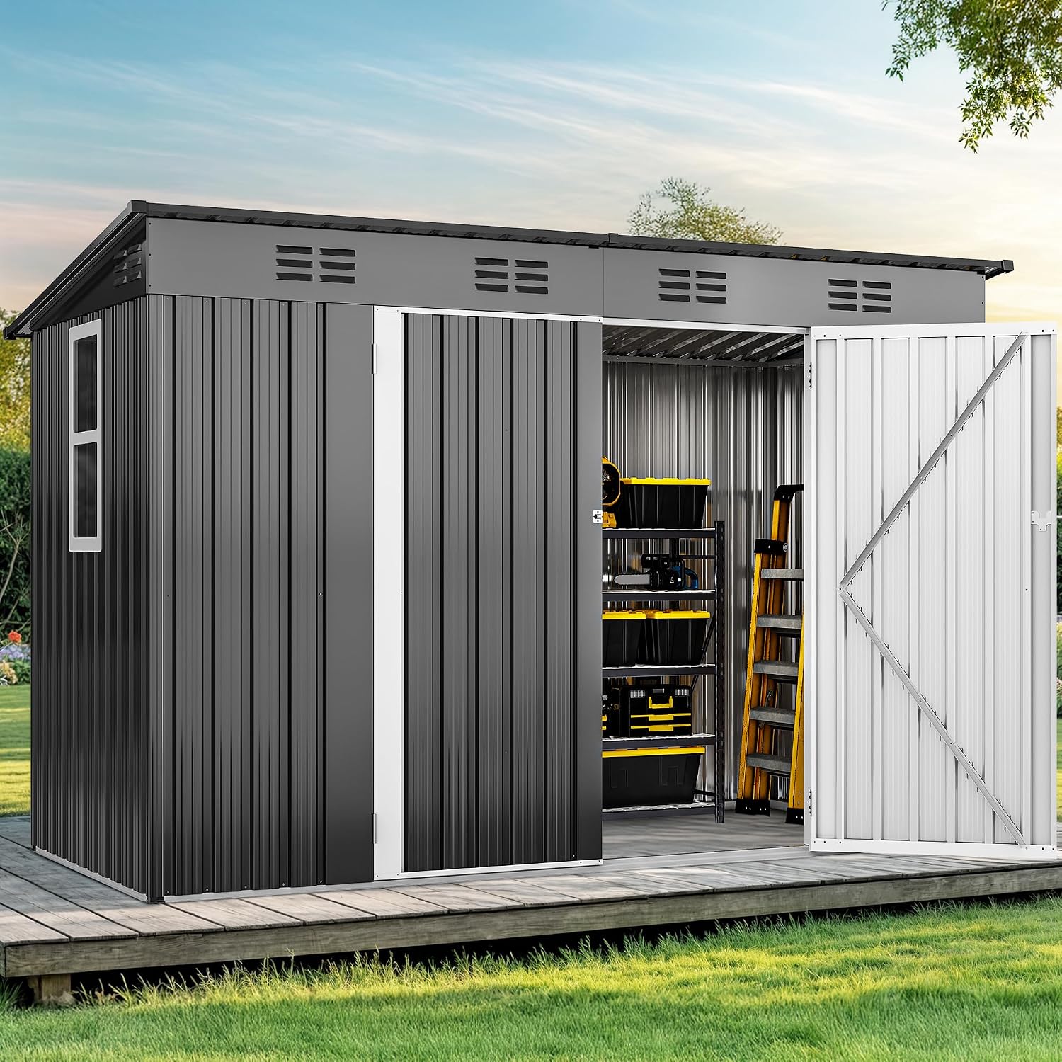 9' x 4' Outdoor Storage Shed w - Outdoor Furniture Heavy 评论和价格