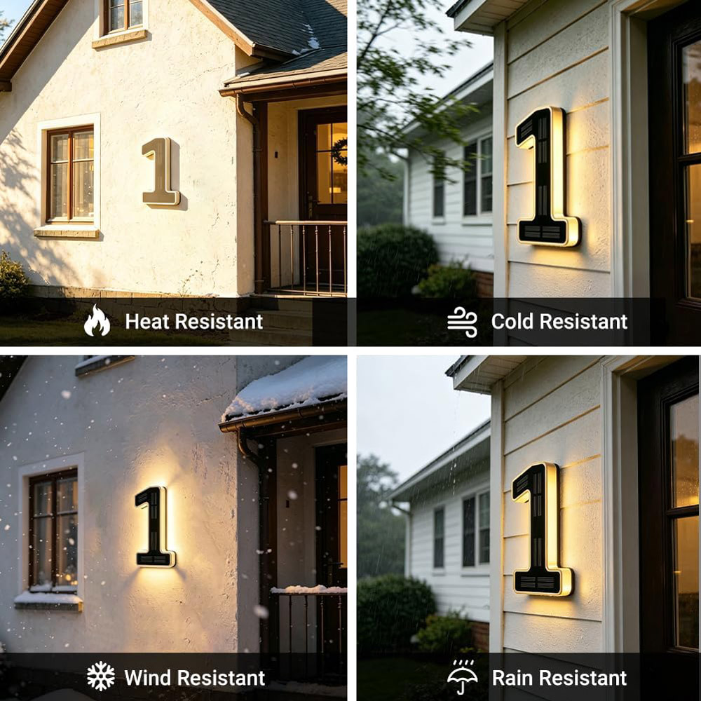 23cm Solar Lighted House Numbe - Outdoor Furniture Hotel 评论和价格