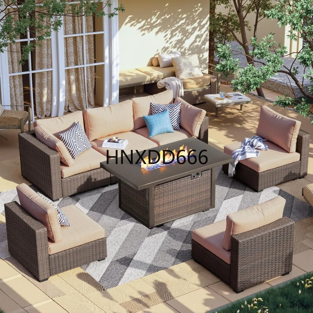 7 Piece Patio Furniture Set wi - Outdoor Furniture Fire Pit Set 评论和价格
