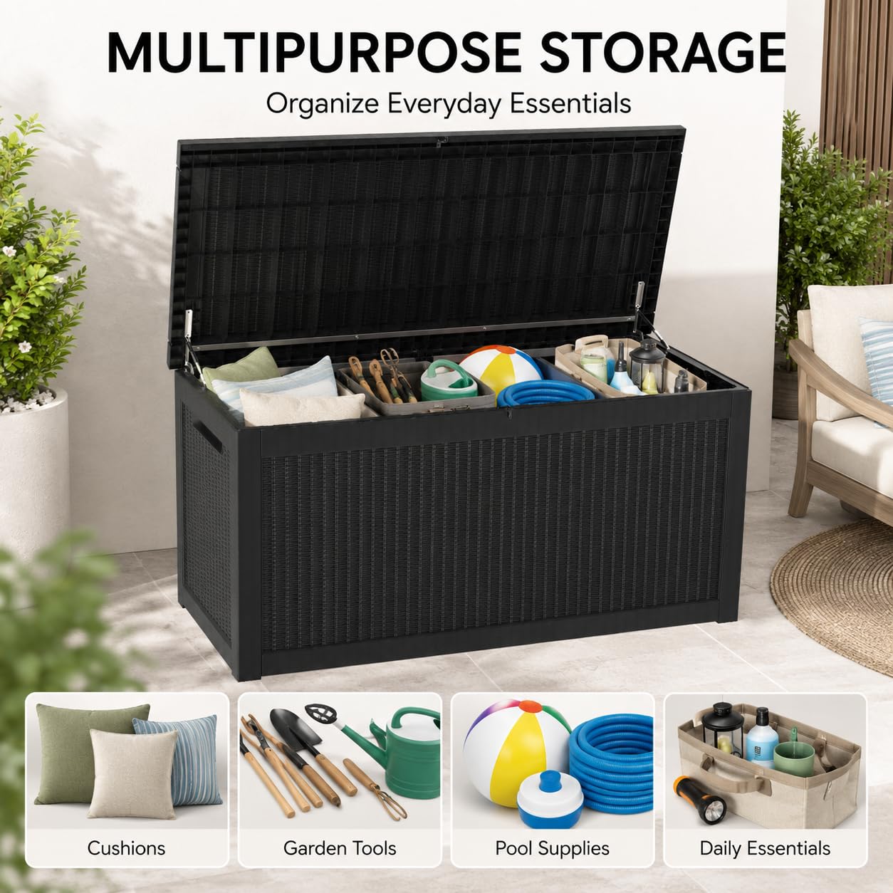Large Deck Box Outdoor Resin S - Outdoor Furniture Resin 评论和价格