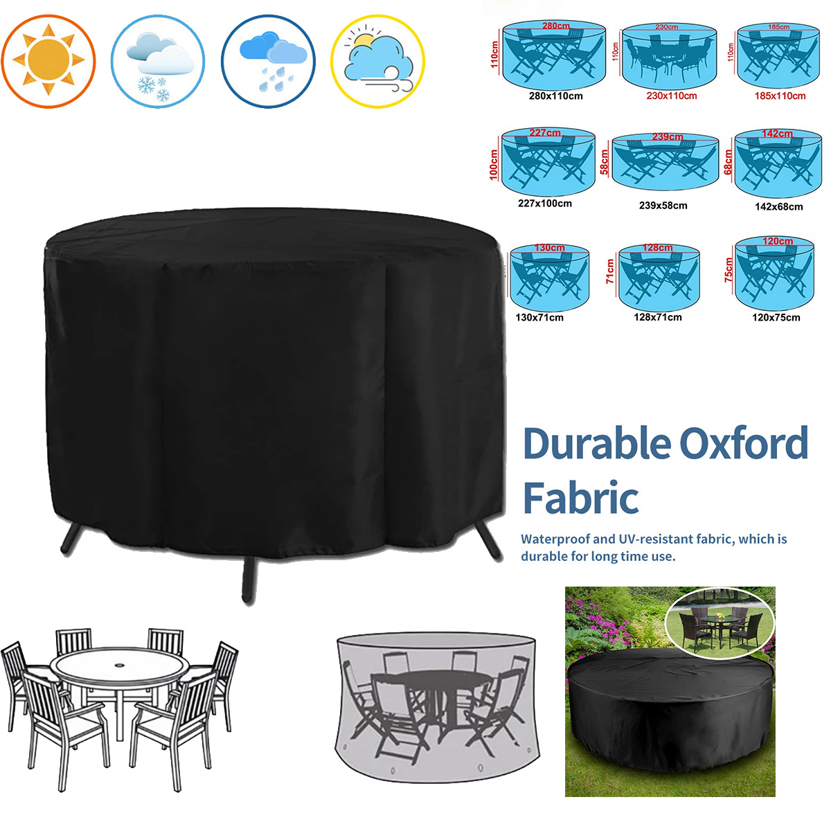 Round Cover Round Outdoor Gard - Outdoor Furniture Varnish 评论和价格