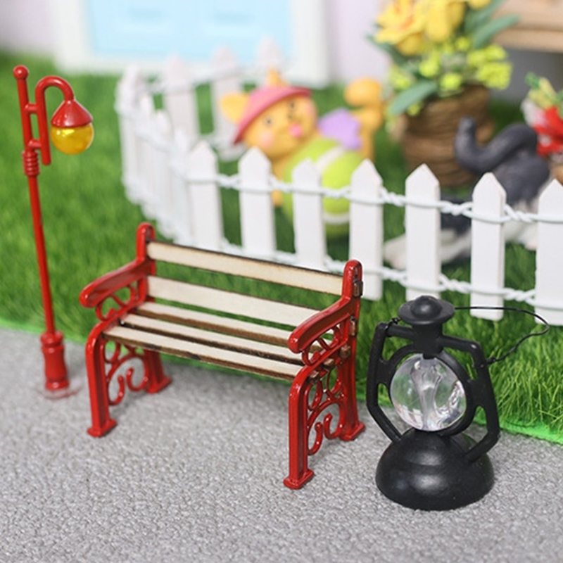 2Pcs/Set 1:12 Dollhouse Miniat - Outdoor Furniture Resin 评论和价格