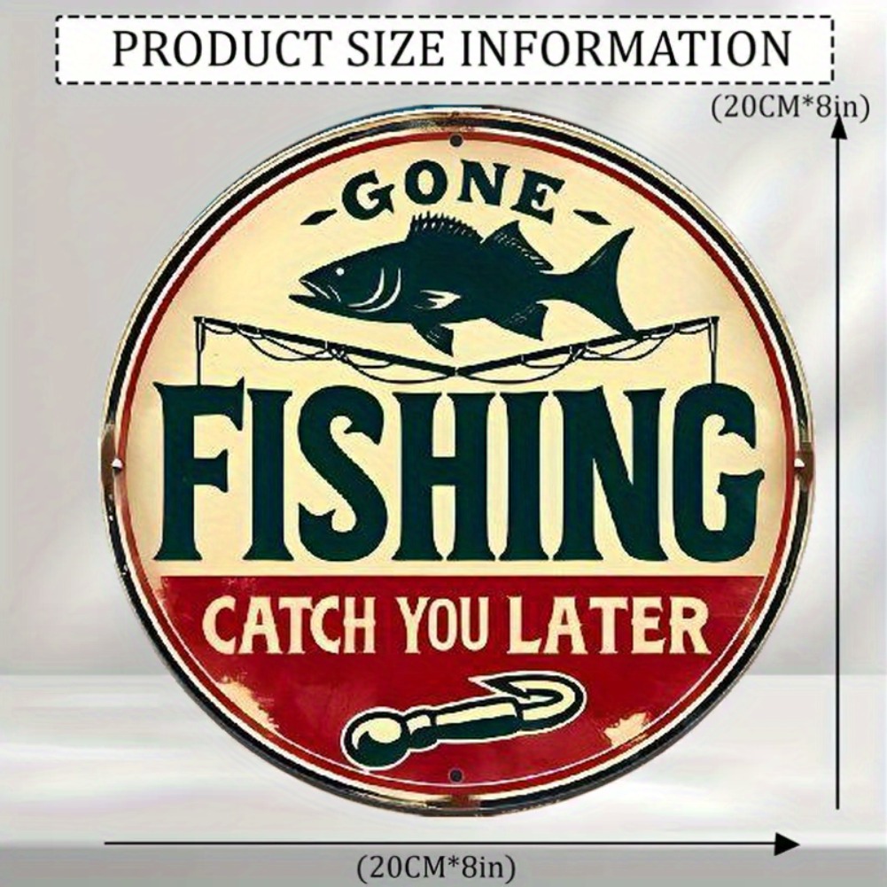 Vintage Fishing Aluminum Sign  - Outdoor Furniture Shop 评论和价格