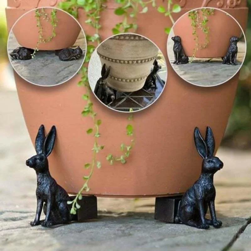 3Pcs Flower Pot Feet Stand Ani - Outdoor Furniture Resin 评论和价格