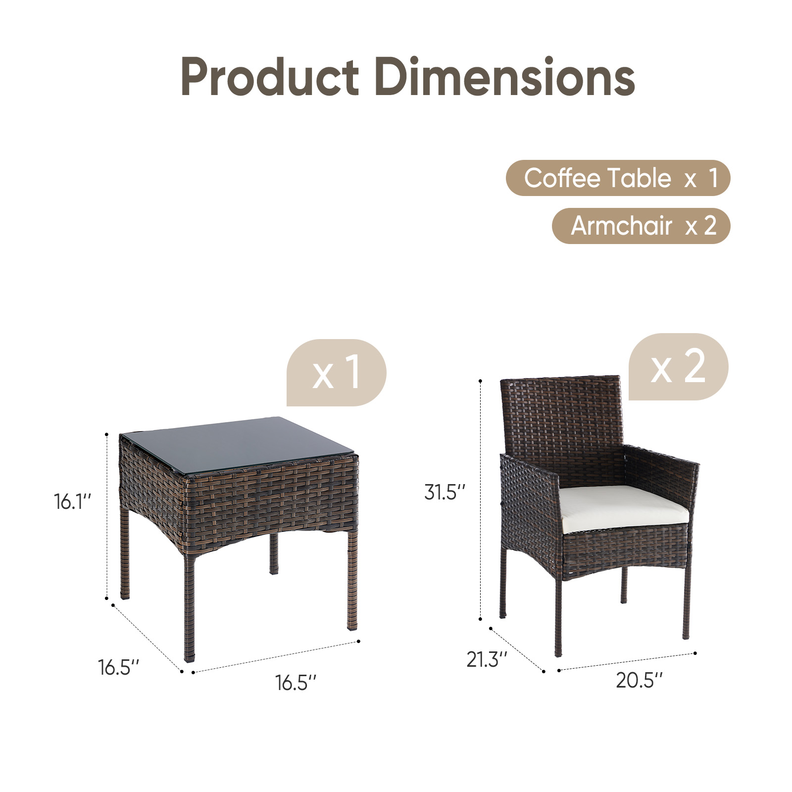 JHK Large Size 3 Pieces Outdoo - Outdoor Furniture On Sale 评论和价格