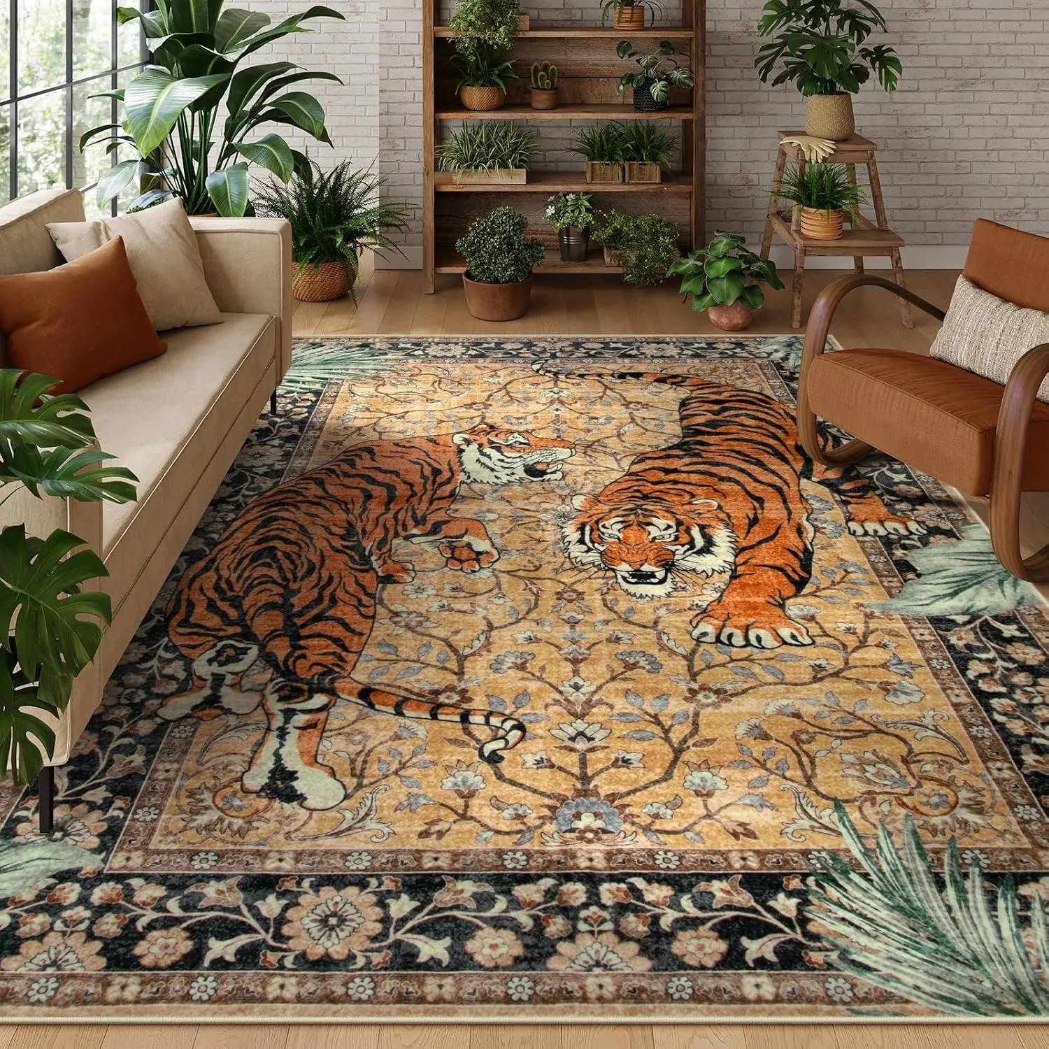 Jungle Tiger Rug for Living Ro - Outdoor Furniture For Cafe 评论和价格