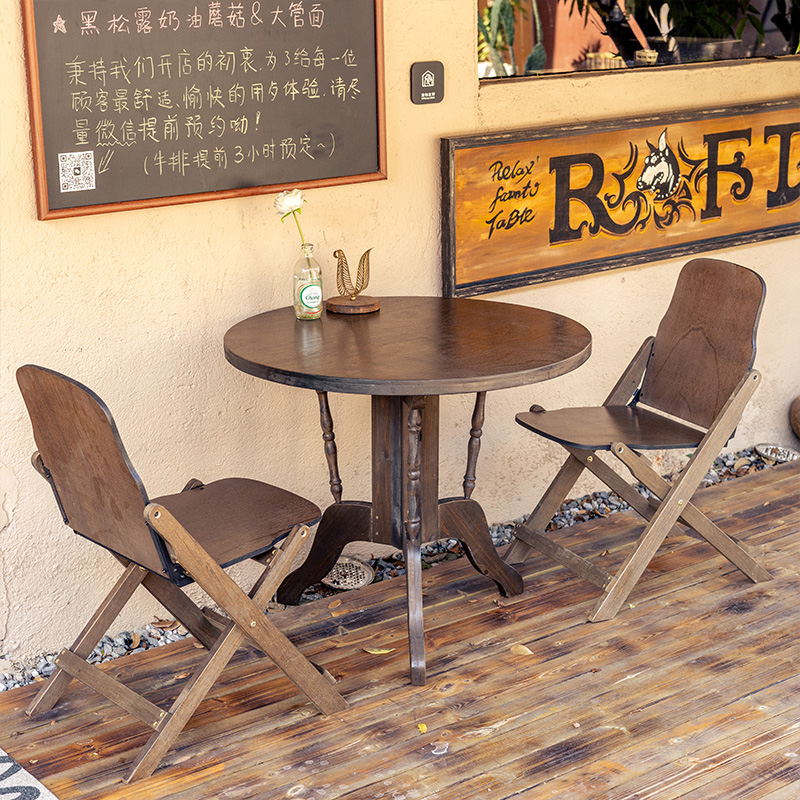 Retro Dining Table Round Table - Outdoor Furniture Shop 评论和价格
