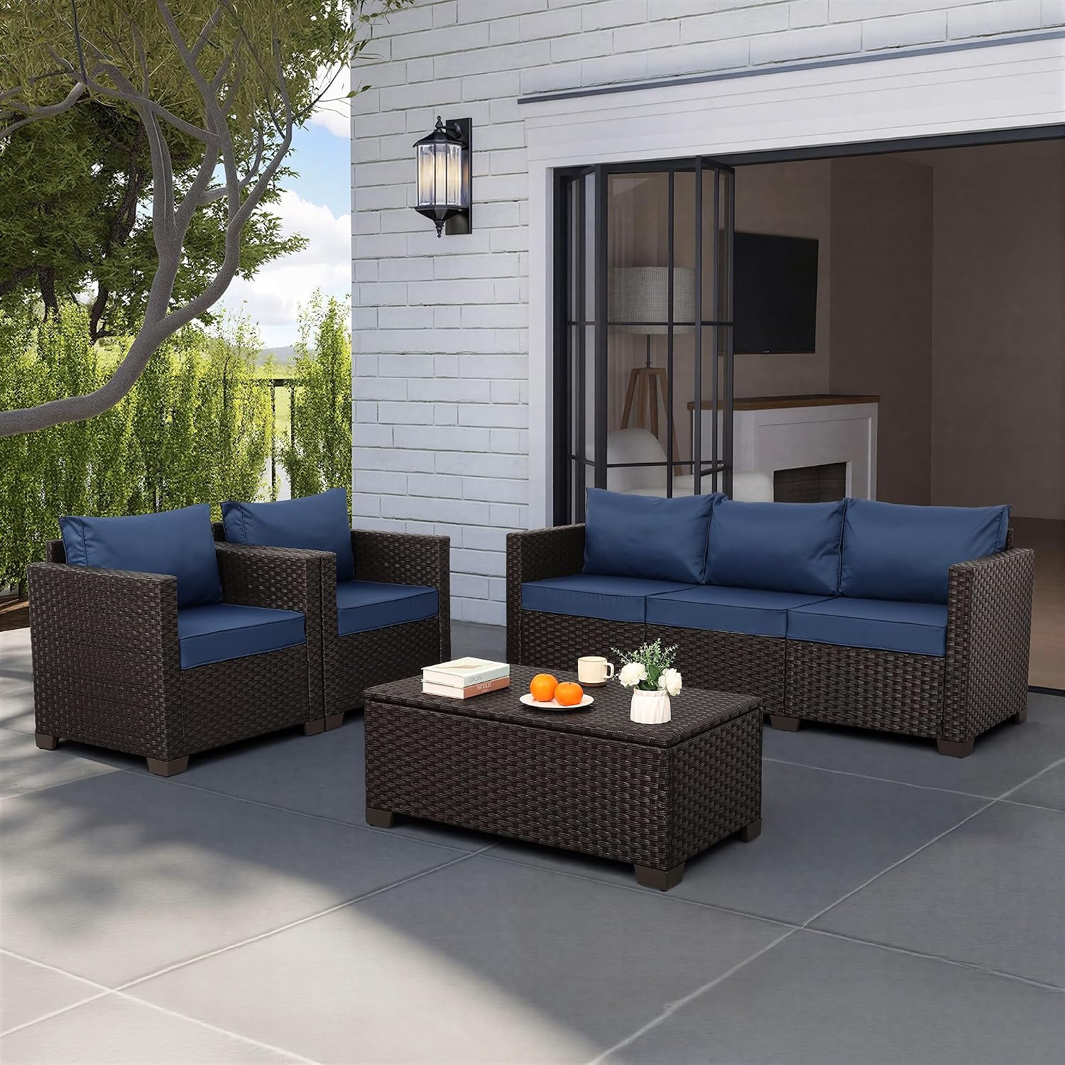4 Piece Patio Furniture Set 45 - Outdoor Furniture Fire Pit Set 评论和价格