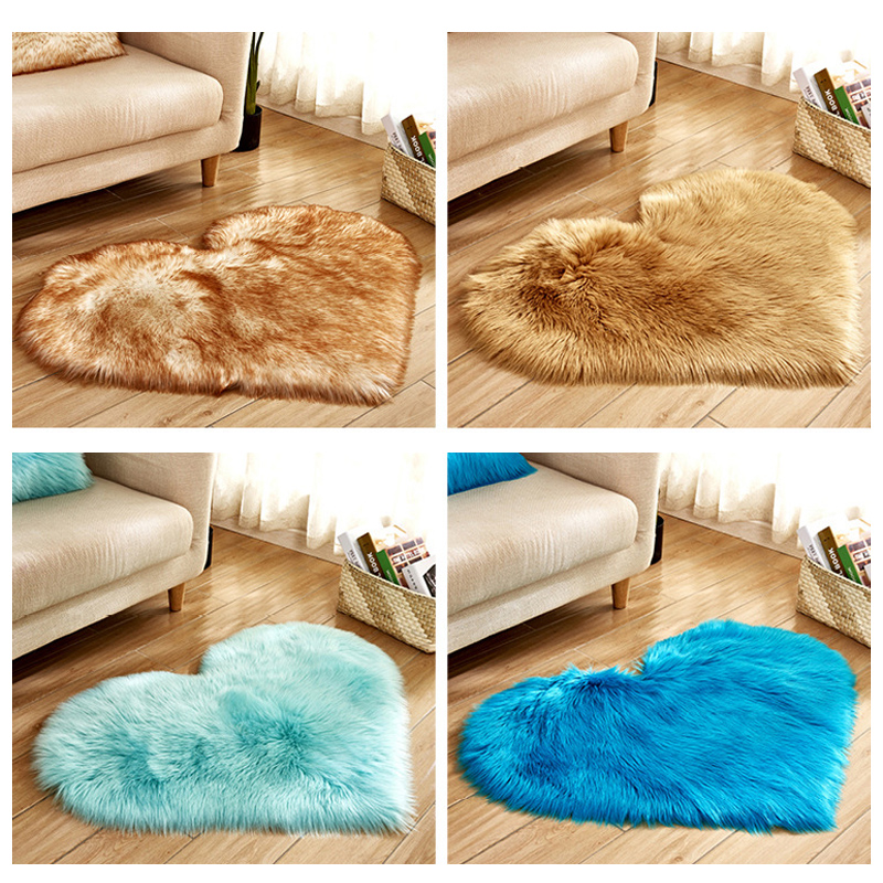 Furry Solid Color Heart Rug Be - Outdoor Furniture For Cafe 评论和价格