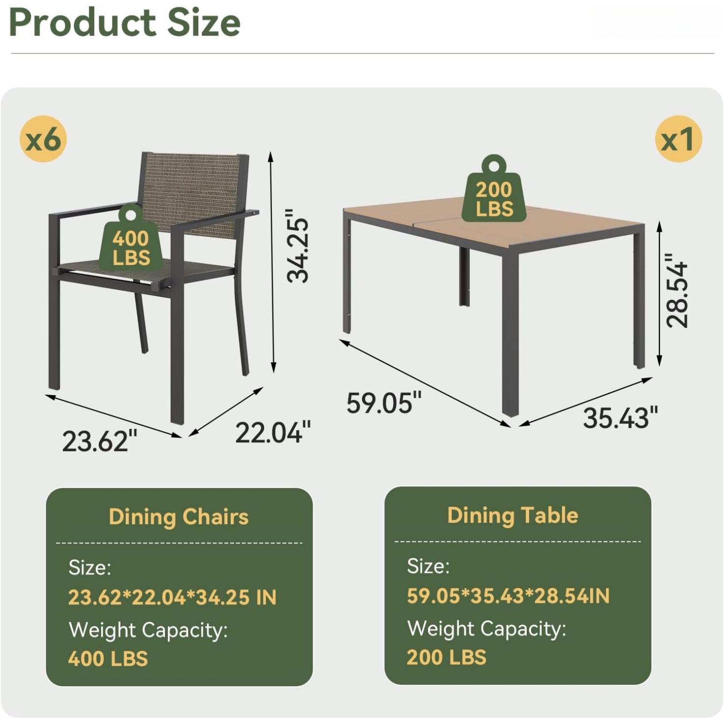 Aoxun 7 Piece Patio Dining Set - Outdoor Furniture On Sale 评论和价格