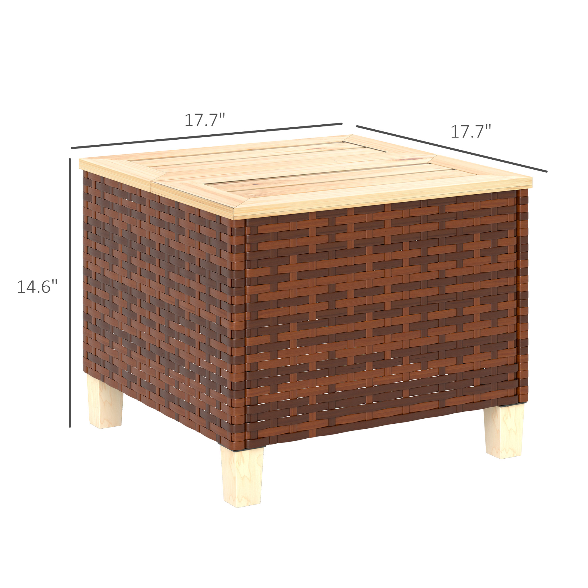 Outdoor Side Table with PE Rat - Outdoor Furniture On Sale 评论和价格