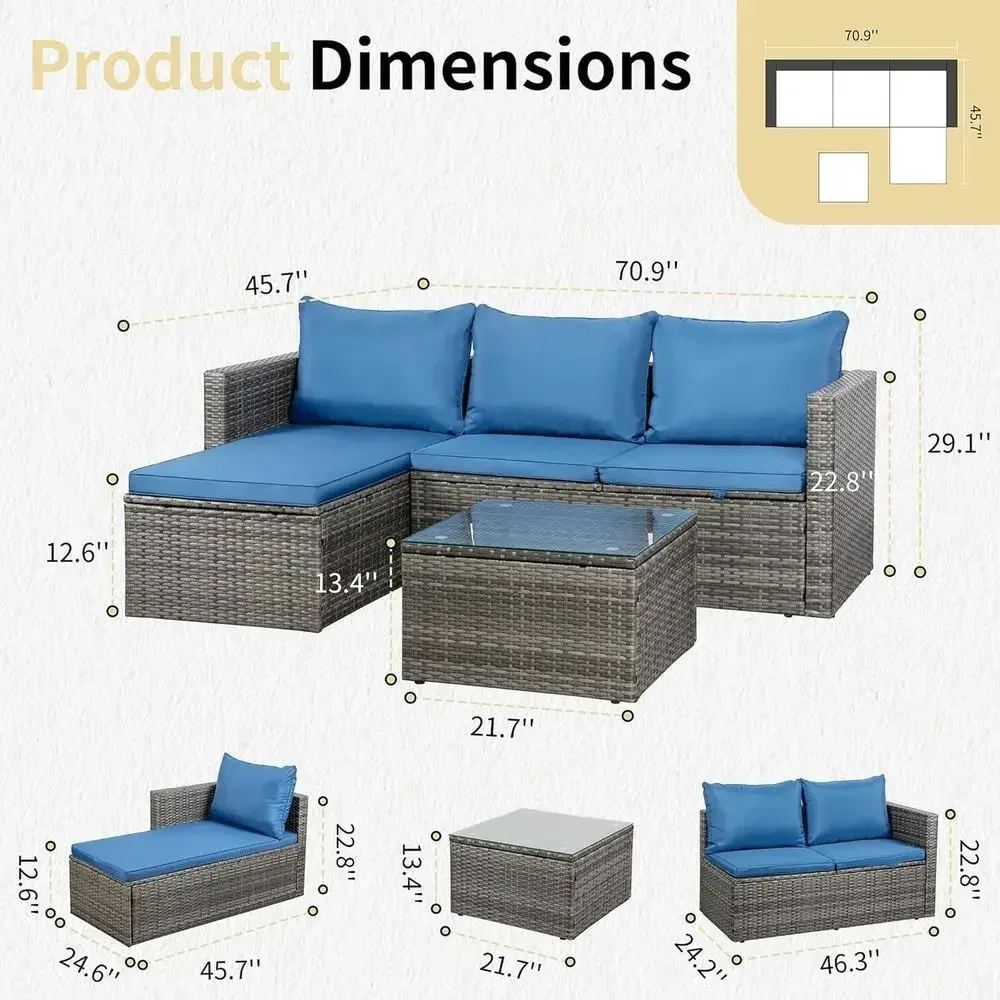 4-Piece Outdoor Wicker Patio F - Outdoor Furniture Fire Pit Set 评论和价格