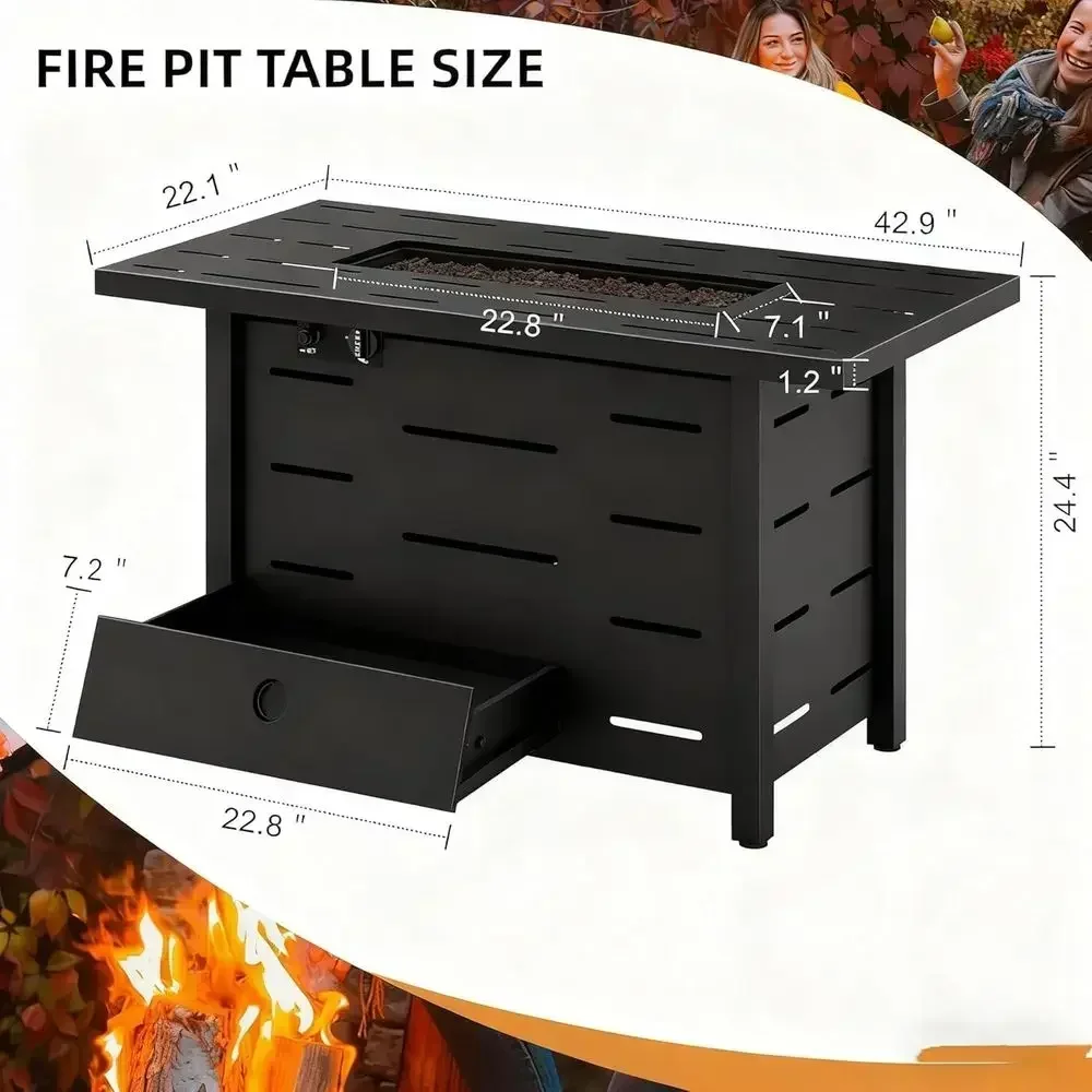 4-Piece Outdoor Wicker Patio F - Outdoor Furniture Fire Pit Set 评论和价格